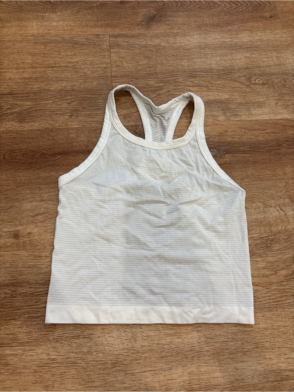lululemon athletica White Ribbed Racerback Crop Top